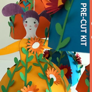 Kleine Mädchen Hängedekoration, Papierbastelpackung, DIY Partyaktivität, Sommer Bastelprojekt
