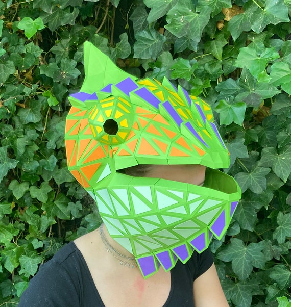 Download Chameleon 3d Paper Mask Svg Pdf Digital Templates For Etsy