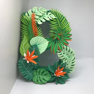 Letters with jungle decoration, 3D alphabets, SVG for Cricut, pdr files, DIY papercraft, digital vector templates image 6
