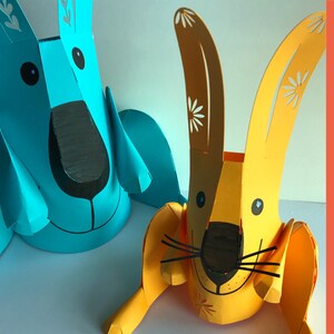 Rabbits, 3D paper craft, SVG for Cricut,  PDF, DIY papercraft
