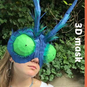 Maschera di carta 3D pretagliata a forma di insetto