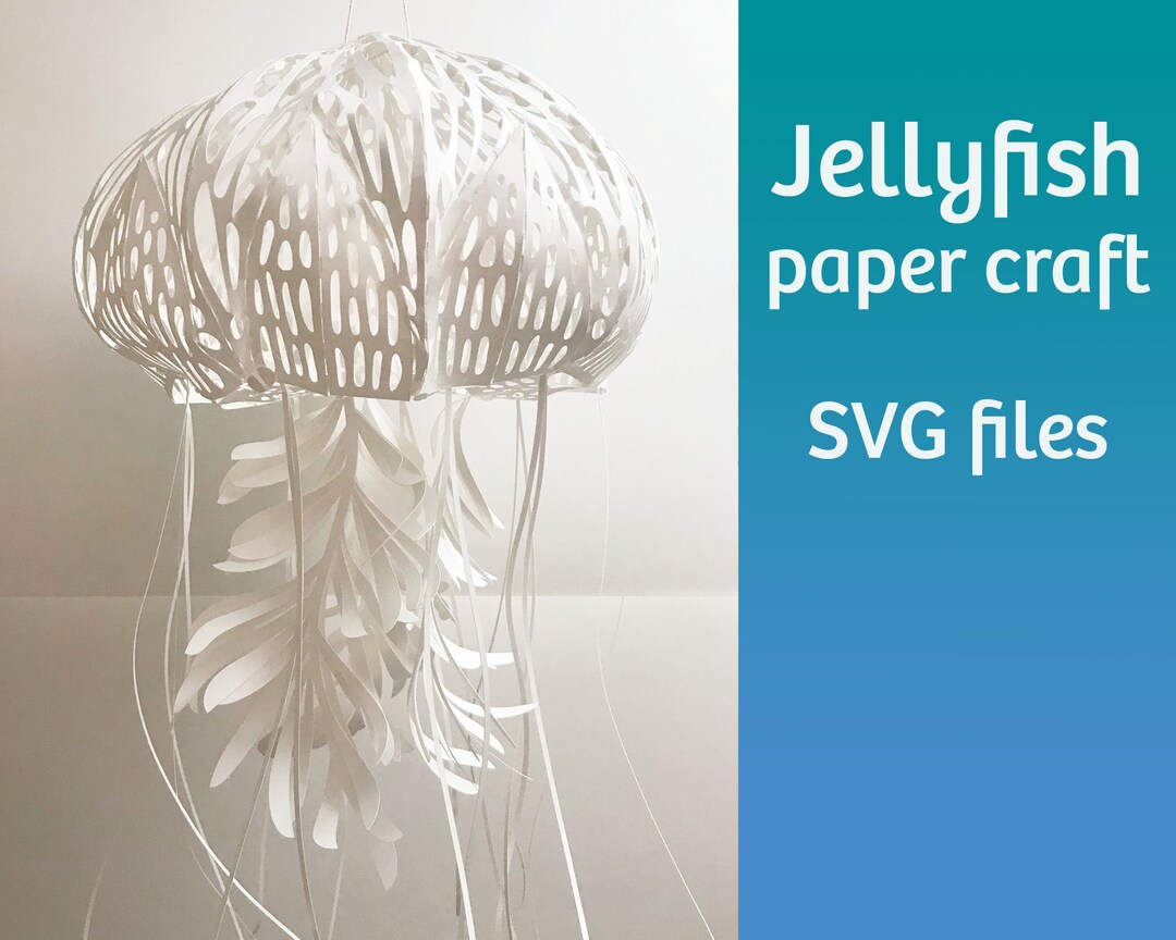 Jellyfish Paper Craft, SVG Files for Cricut, PDF Files, Vector