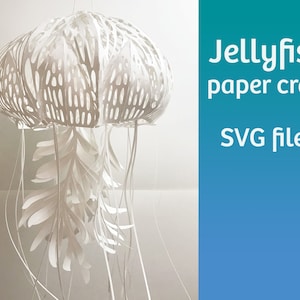 Créations en papier méduses, fichiers SVG pour Cricut, fichiers PDF, modèles vectoriels