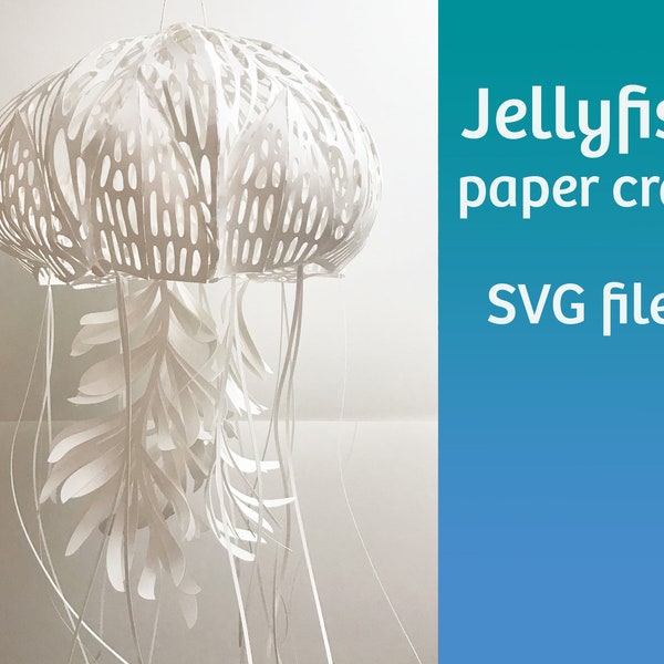 Jellyfish paper craft, SVG files for Cricut, PDF files, vector templates