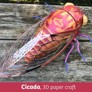 Cicada 3D paper craft, file SVG per Cricut, modelli vettoriali
