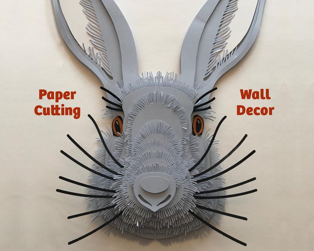 Rabbit, Hare Layered Paper Cutting Art, SVG Files for Cricut, DIY