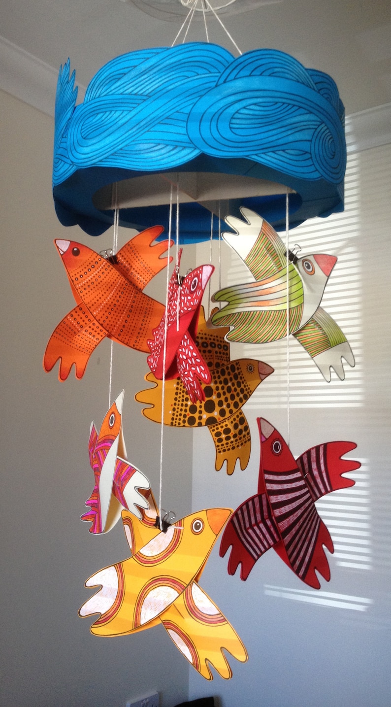 Birds Hanging Mobile Printable PDF DIY Papercraft - Etsy