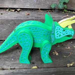 Dinosaur 3D paper craft activity kit, SVG file for Cricut, vector digital templates, PDF files, 3D low poly, DIY homedecor image 5