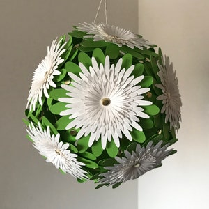 Palla di fiori, creazione di carta 3D, decorazione sospesa, decorazione per feste, file SVG per Cricut, file PDF, modelli digitali vettoriali