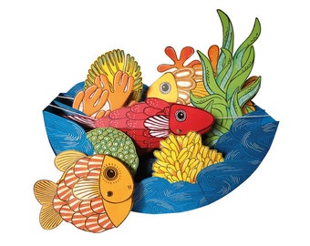 AQUARIUM paper craft kit, DIY child's room decoration