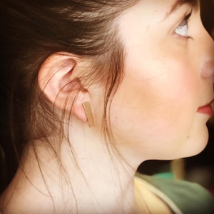 Bar Stud Earrings, Geometric Earrings, rectangle earrings,Stud earrings, gold stud earrings, shapes earrings, brushed gold