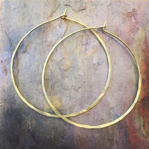 Classic Hammered Hoop Earrings, Thin Hoops, Sterling, Large Hoop Earrings, Gold Hoop Earrings, Silver Hoops, Small Hoop Earrings, Handmade image 2