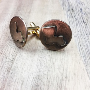 Cuff Links, Louisiana Cuff Links, Acadiana, gold Cuff Links, Gifts for Men, Groom’s gift, Mardi Gras