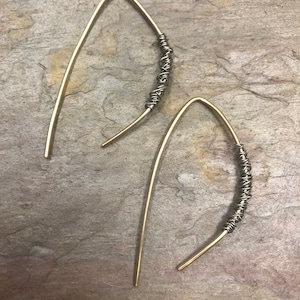 Wire wrapped Mixed Metals Earrings