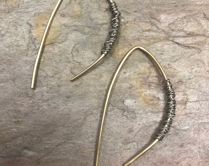 Wire wrapped Mixed Metals Earrings