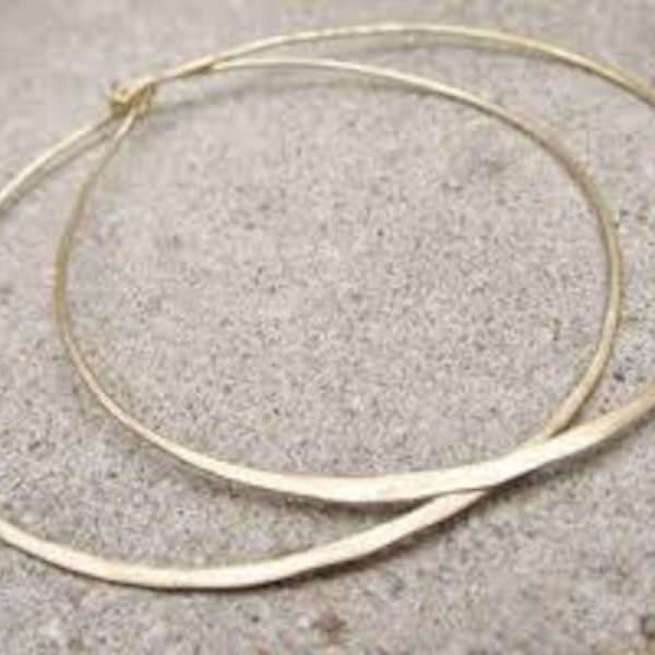 Sterling Silver or 14 K Gold Filled Classic Hammered Thin Hoop Earrings, Big Hoop Earrings, Large Hoop Earrings, Rose Gold Hoops, Boho Hoop