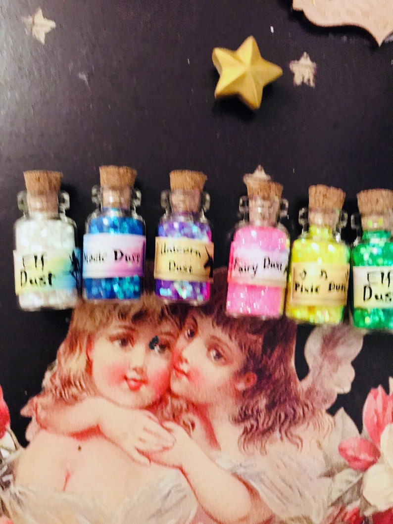Fairy Dust Mini Wishing Bottles Charms Fairy Dust Sparkle Little Magic Potion Miniture Bottles Magical Fairy Gifts Fairy Magic Jars