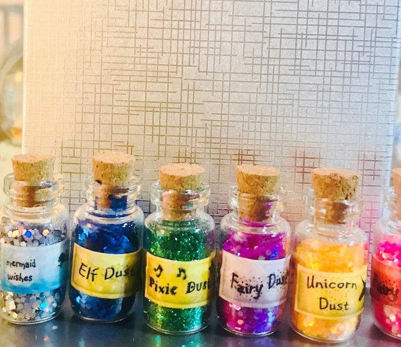 Fairy Dust Mini Wishing Bottles Charms Fairy Dust Sparkle Little Magic Potion Miniture Bottles Magical Fairy Gifts Fairy Magic Jars