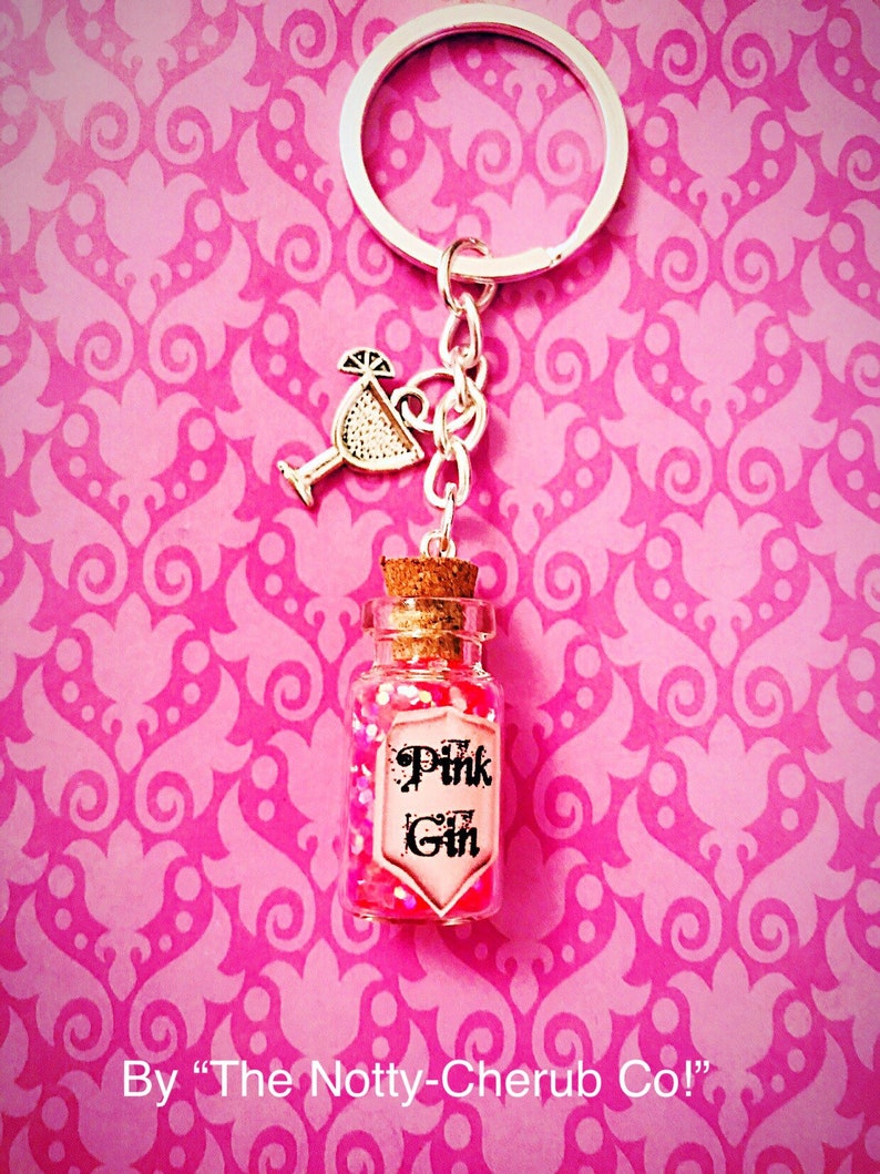 Pink GIN Keyring Gin Lovers Gift Pink Gin Miniature Bottle Etsy
