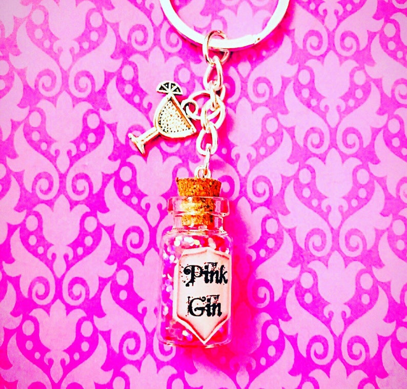 Pink GIN Keyring Gin Lovers Gift Pink Gin Miniature Bottle Etsy