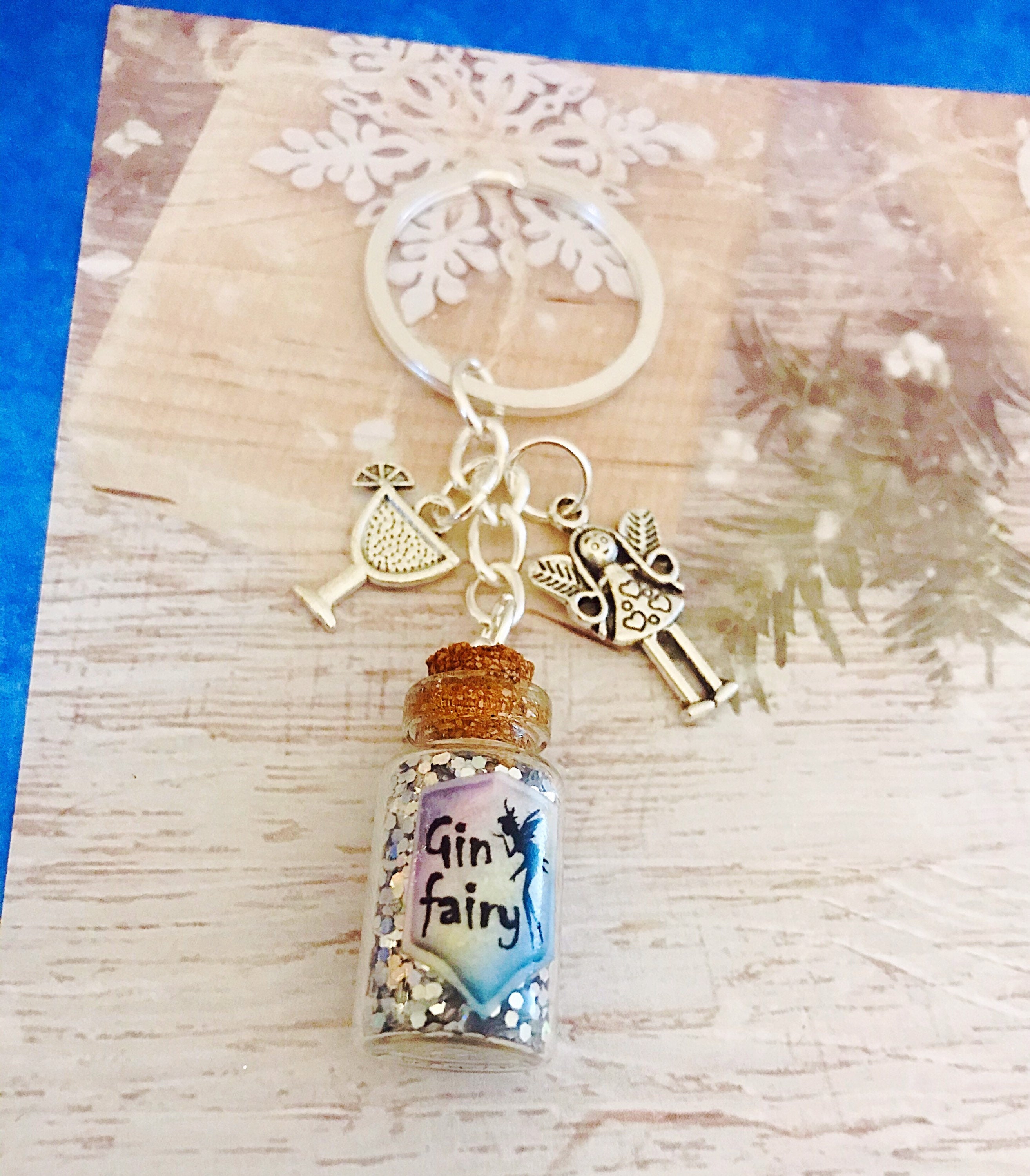 Gin Keyring Gin Fairy Keyring Personalizado GinKeyring Gin Etsy