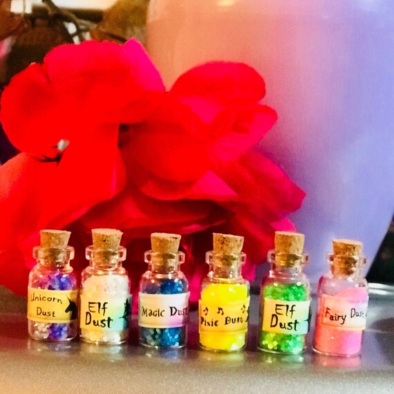 Fairy Dust Mini Wishing Bottles Charms Fairy Dust Sparkle Little Magic Potion Miniture Bottles Magical Fairy Gifts Fairy Magic Jars