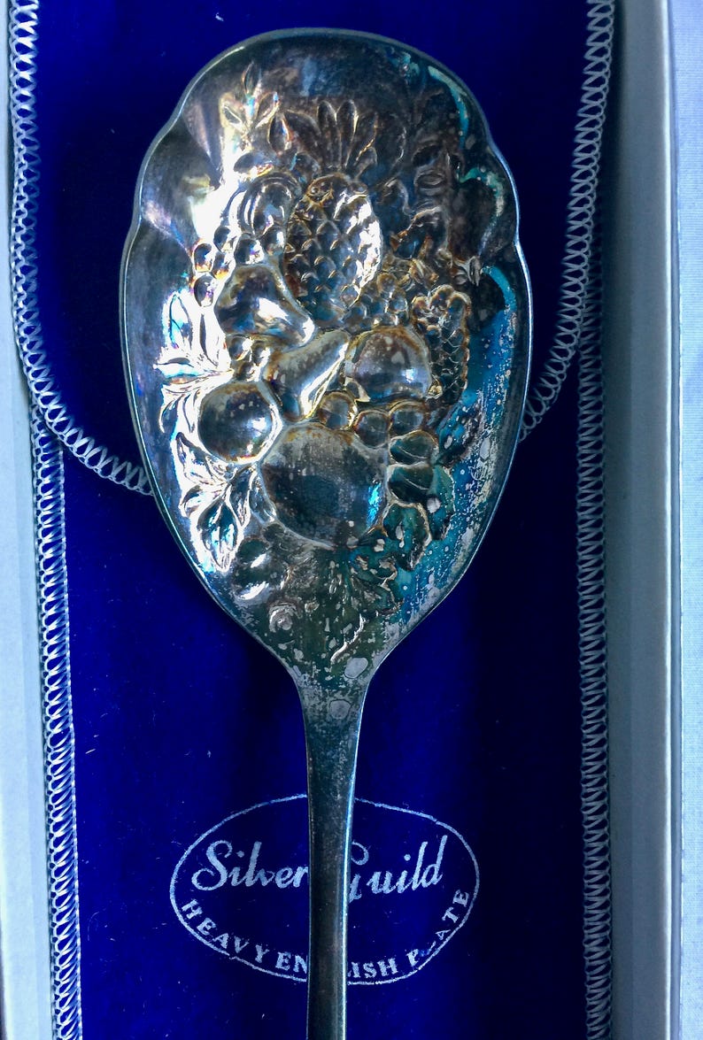 Berry Spoon by S G England Silver Plate EPNS A1 8 1/2 long Etsy
