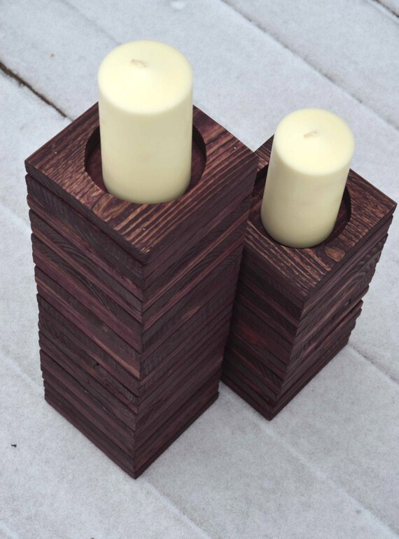 Items similar to Wood Pallet Candle Holders / Reclaimed Wood Candle