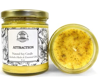Vela de soja con hechizo de atracción para el dinero, el amor, el éxito y la prosperidad