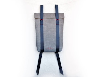 Minimalist MacBook backpack, urban laptop bag, canvas mens backpack, leather canvas rucksack, Custom Rucksack 301