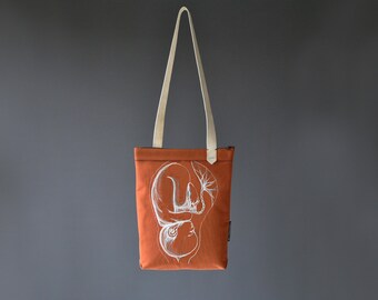 anatomy gift, doula gift, embroidery art bag, textile artwork, maternity art, free hand machine embroidery crossbody bag, becoming mother