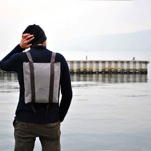 Water resistant canvas backpack, minimal rucksack, lightweight unisex backpacks, custom zipper daypack 101