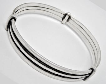 7.75”, Vintage Mexican Sterling Silver 925 Bangle, Stackable 7.75”, Vintage Mexican Sterling Silver 925 Bangle, Stackable