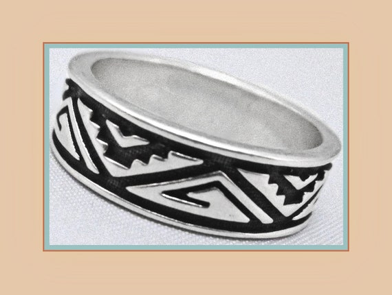 Vintage Pollack Relios Wide Stackable Sterling Si… - image 1