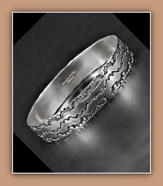 Rare Handcrafted Bangle Bracelet, Sterling Silver… - image 1