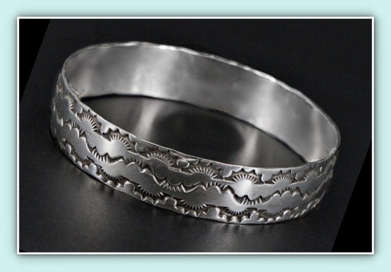 Rare Handcrafted Bangle Bracelet, Sterling Silver… - image 5