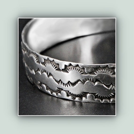 Rare Handcrafted Bangle Bracelet, Sterling Silver… - image 3