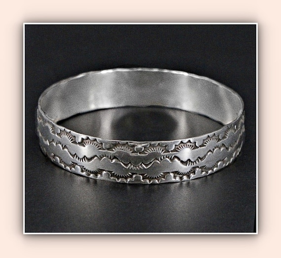 Rare Handcrafted Bangle Bracelet, Sterling Silver… - image 4