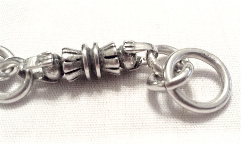 Sterling Silver Lovely Unusual Heavy Bracelet Links Modern Toggle Clasp ...