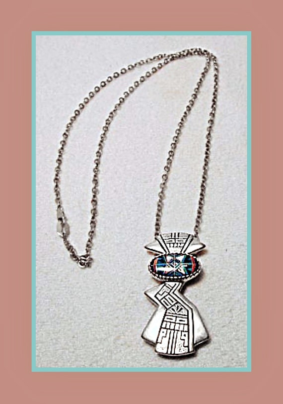 Rare Kachina Pendant/Pin Necklace by Renowned Sil… - image 2