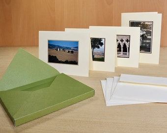 Set of 4 handmade photo note cards of scenes in Italy; with envelopes