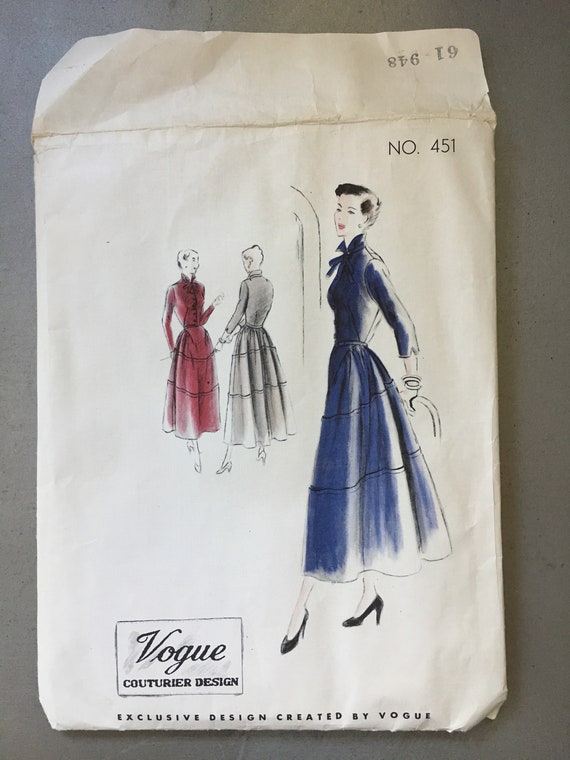 Fabulous Vintage Vogue Couturier Design Pattern 451 Misses Etsy