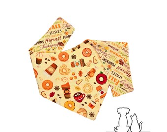Pumpkin Spice Paws Fall Dog Bandana – Autumn Dog Bandana – Thanksgiving Pet Accessories