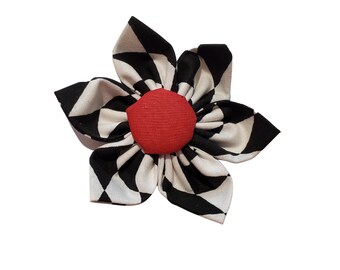 Sassy & Classy: Red and Black Style - Pet Bow Tie - Dog Collar Flower