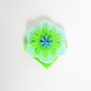 Flower Felt Corner Bookmarks Blue/Green