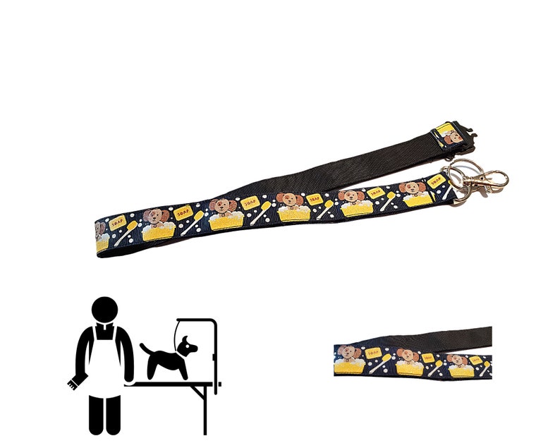 Dog Groomers Themed Lanyard Dog in A Bath Tub Etsy