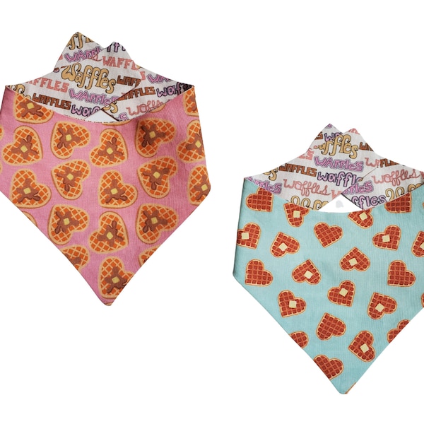 Waffle Snap On or Slip On Cat or Dog Bandana - Reversible Waffle Bandana