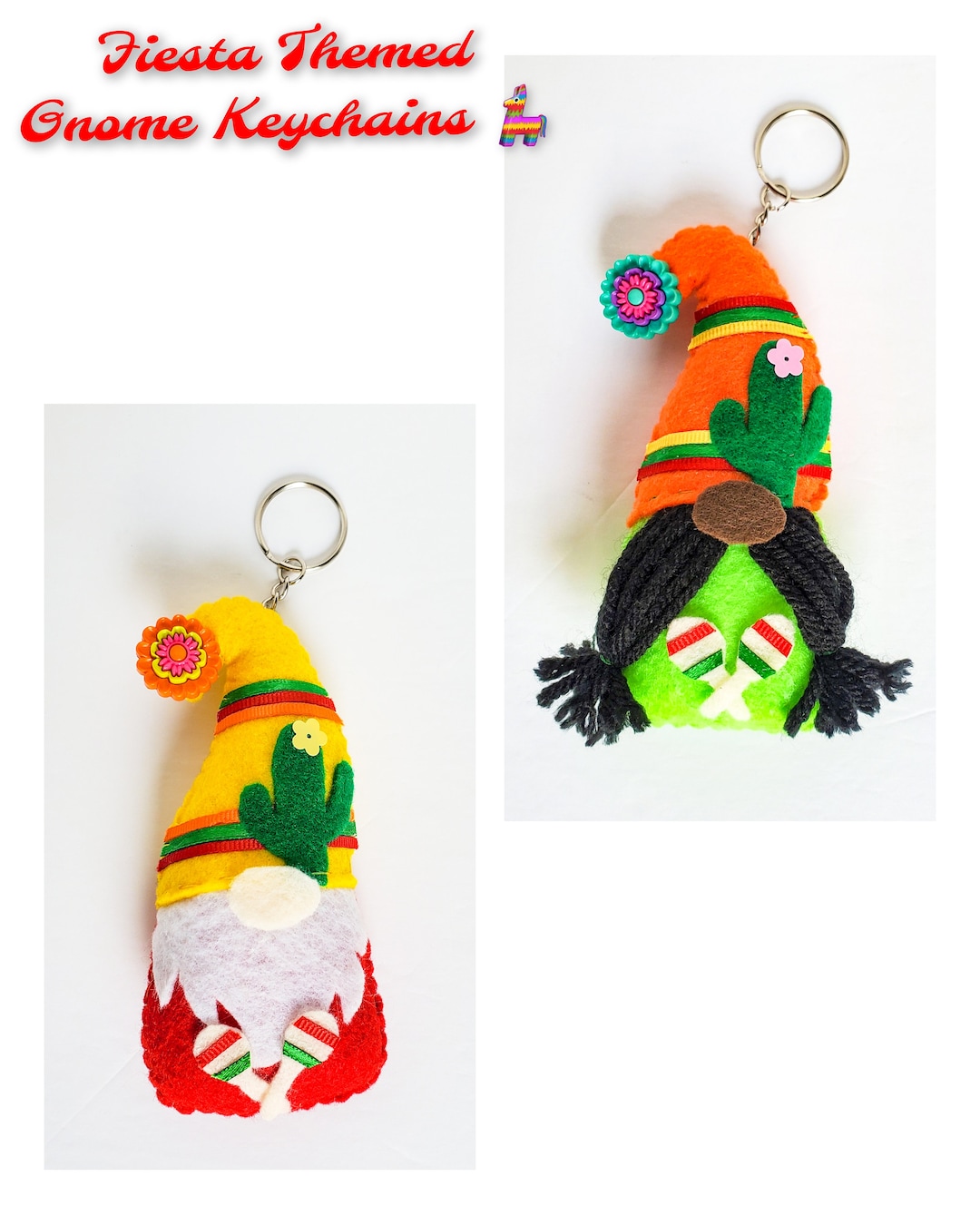 Fiesta Themed Gnome Keychains - Etsy