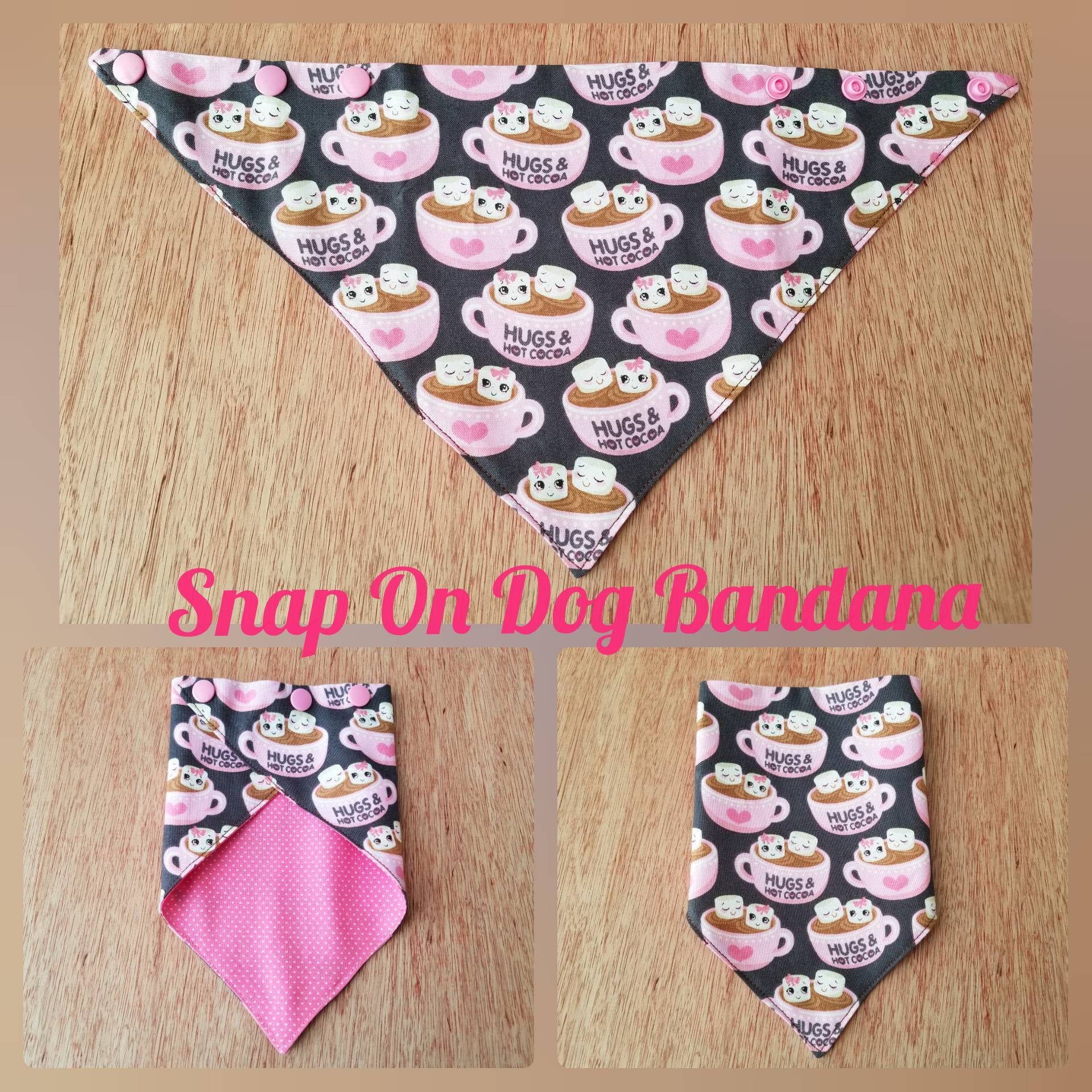 Hot Chocolate and Marshmallows Dog Bandana Over The Collar Etsy
