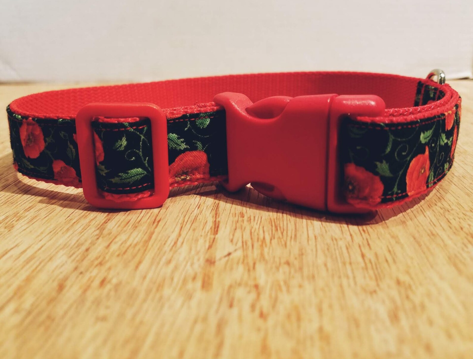 Poppy Dog Collar Red Dog Collar Floral Dog Collar Poppy Etsy